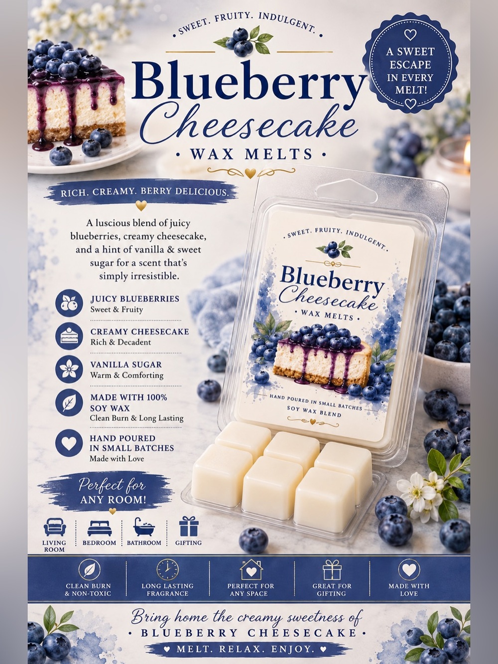 🫐🍰 Blueberry Cheesecake Wax Melts 🍰🫐
